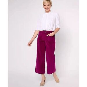 Studio‎ Park x Amy Stran Womens 12 Regular Wide Leg Corduroy Pants Plum NWOT )